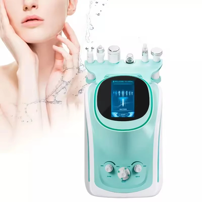

Multifunctional 6 in 1 Small Bubble Beauty Facial Machine with Skin Detection Head Pigment Dark Circles Removal Skin Tightening