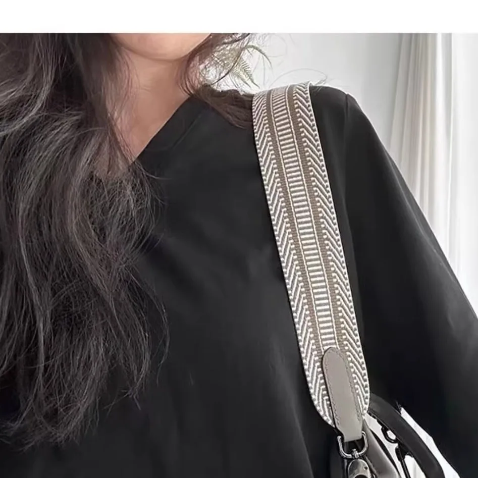 

Small Size Dumpling Bag Pure Color Canvas Wide oulder Strap Replacement for Longxiang Bag Crossbody Bag Strap Accories