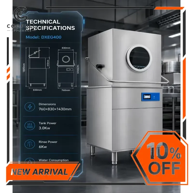 12.8KW Commercial Dishwasher Stainless Steel Industrial Automatic Freestanding Machine for Restaurant Hotel Kitchen Heavy