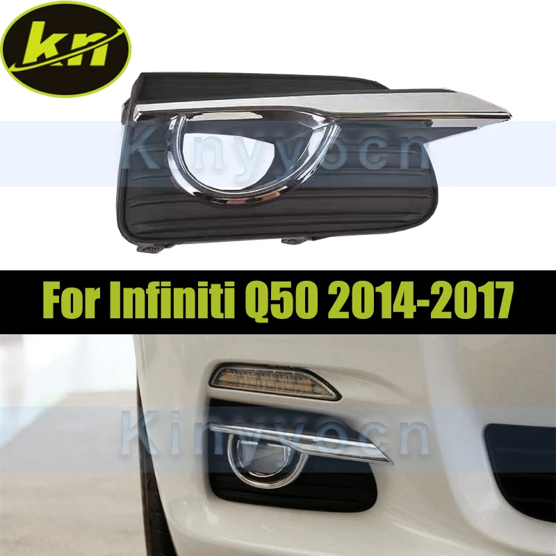 

Front Bumper Fog Light Cover For Infiniti Q50 2014 2015 2016 2017 Fog Lamp Cover Frame