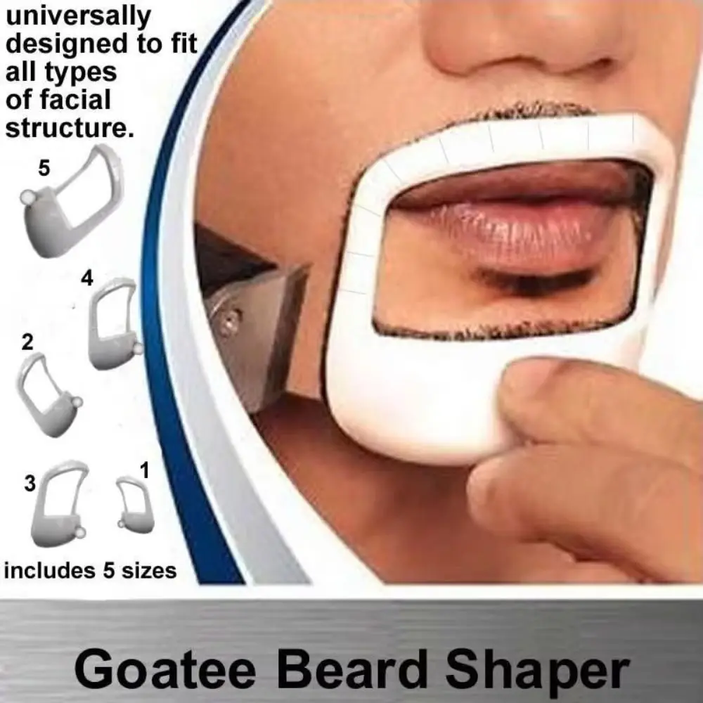 5PCS/Set Durable Plastic Beard Styling Tool French Beard 5 Sizes Goatee Beard Styling Symmetric Shaving Template Men