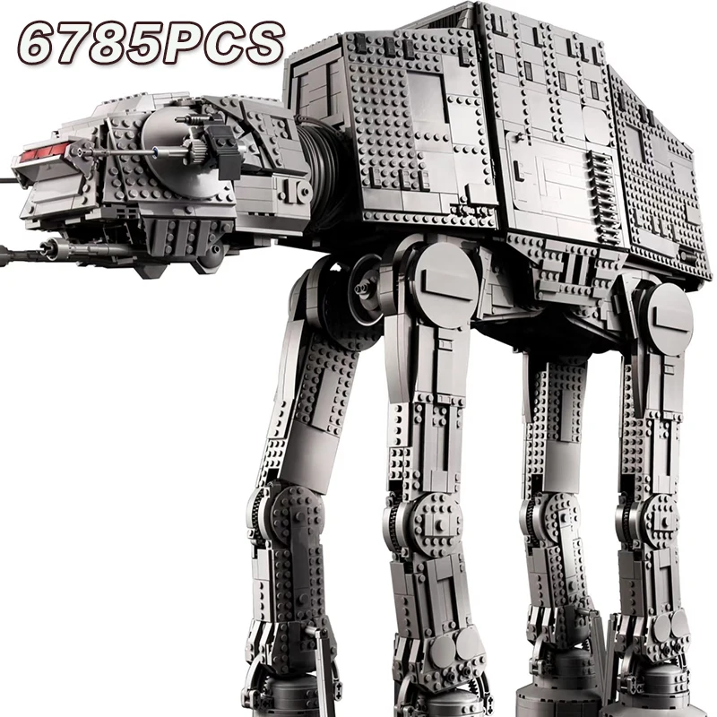 

Большая модель AT-AT из строительных блоков (6785 деталей) для домашнего декора, совместимая с 75313, для детей и взрослых, подарки на день рождения и Рождество