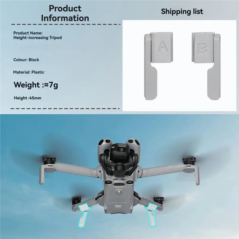 B44C ドローンアクセサリー DJI Mini 5 Pro用 ランディングギア脚 折りたたみ式延長キット 折りたたみ式高さ調整キックスタンド