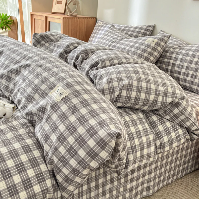 

2025 New Class A Full Quilt Cover Printed Plaid Quilt Cover Skin Friendly Breathable Bedding 150x200 180x220 200x230 220x240