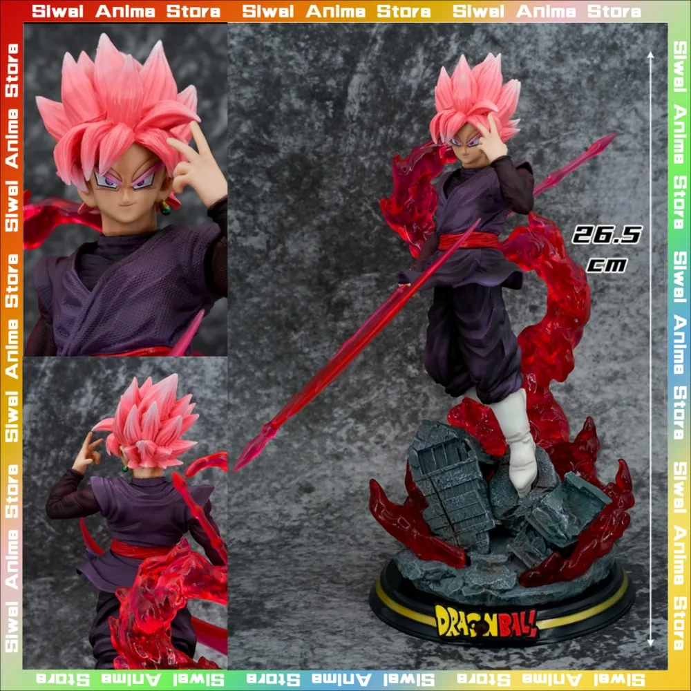 Dragon Ball Z Black Goku Zamasu PVC Anime Figurine Action Figures Statue with Light Base Collection Model Toys Room Decor Gift