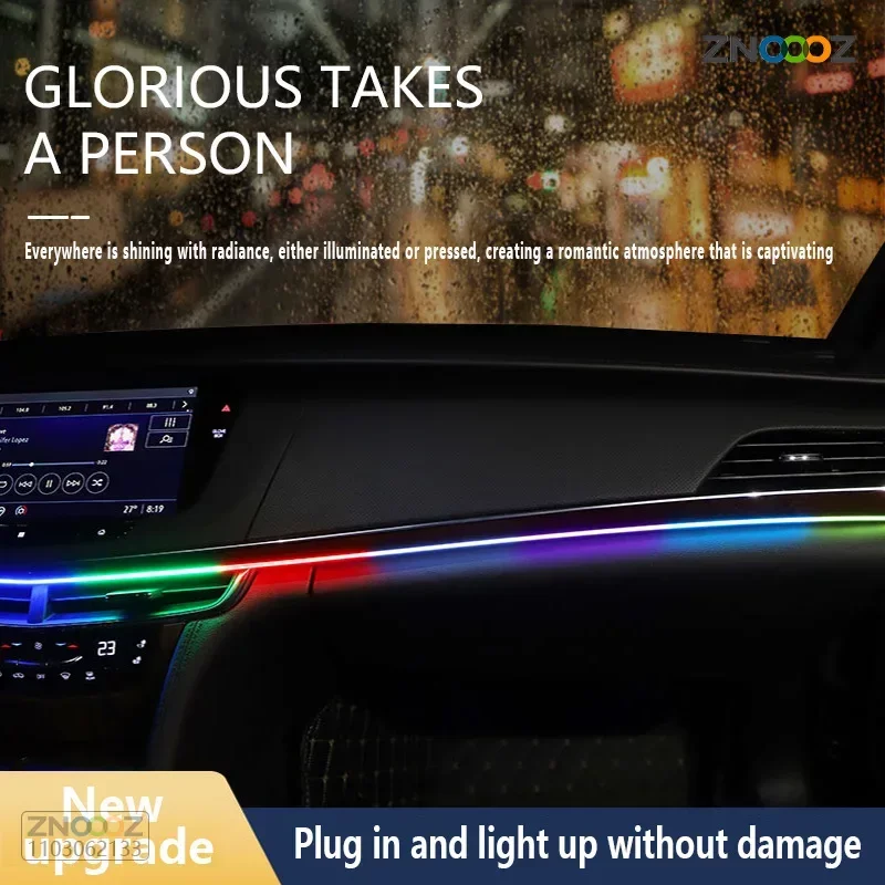 ZNOOOZ 140cm luci ambientali per auto LED interni RGB Symphony Atmosphere Lamp USB APP Control per Tesla Model 3 Y S X