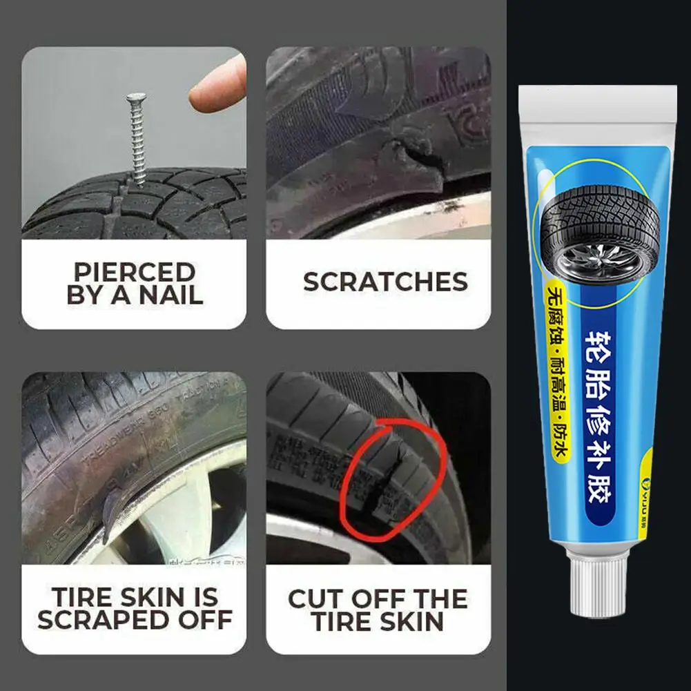 Tire Repair Black Glue set Liquid Strong Rubber Wear-resistant Non-corrosive Adhesive Instant Bond Leather car Tire Repair Tool