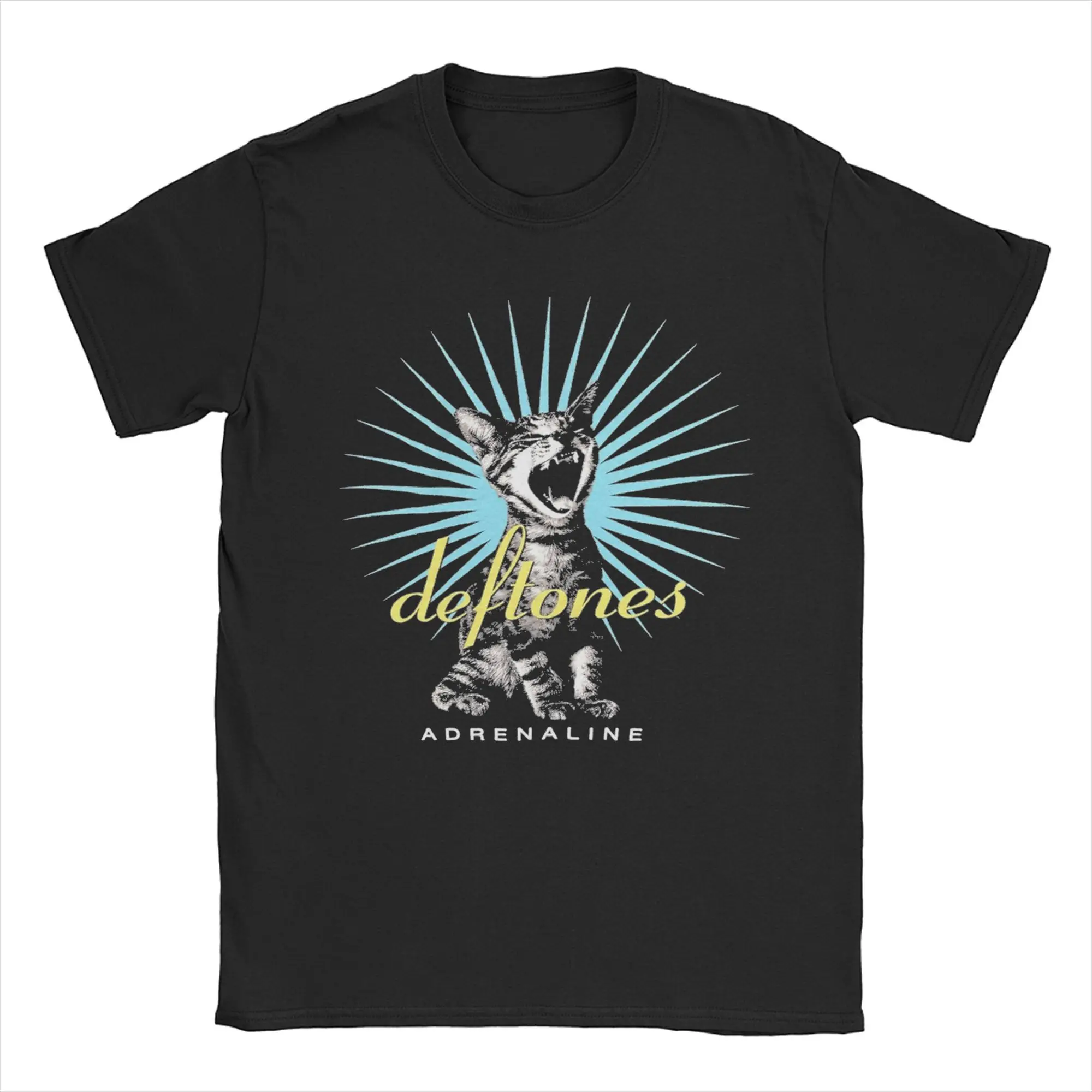 Deftone Band T Shirts Men's  Pure Cotton Vintage T-Shirts Round Collar Music Tee Shirt Short Sleeve Clothing 6XL