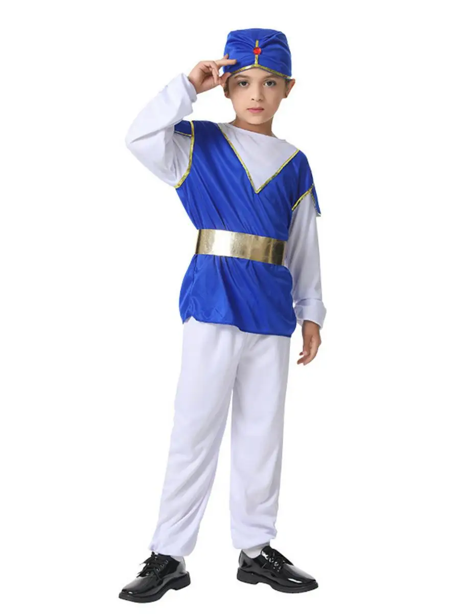 

loween Cosplay Prince Role-plang Costume for Boys Aladdin Performance Clothes Children's Par Supplies Polyester