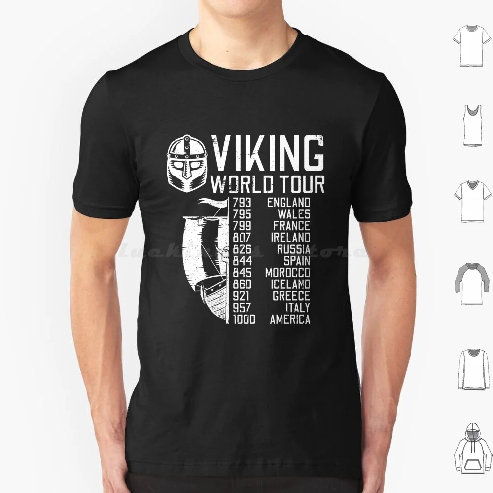 Viking World Tour Walhalla Raid Odin T Shirt Big Size 100% Cotton Walhalla Nordic Mythology Odin Valkyrie Asgard Freyja