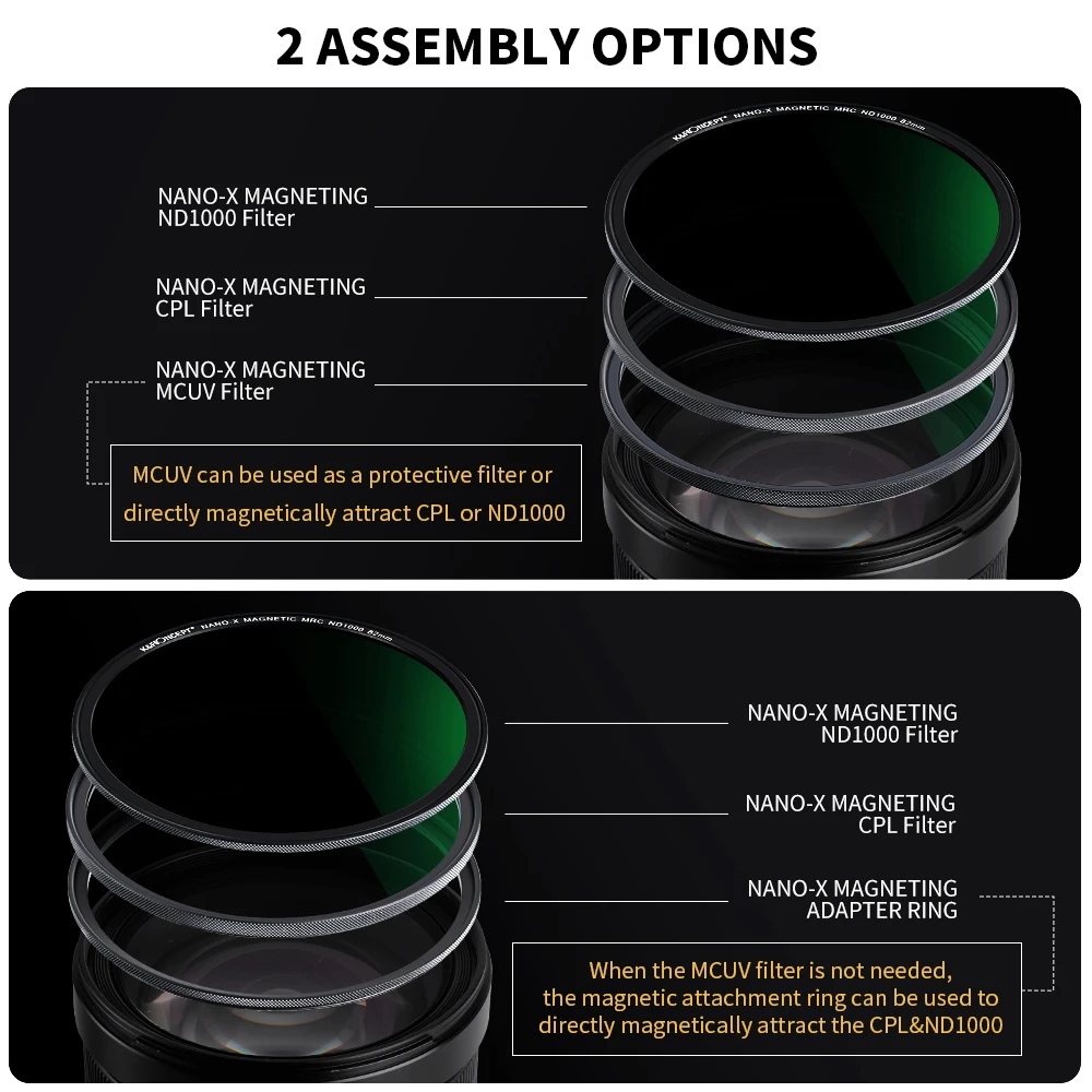 K&F Concept Magnetic Filter Set ND1000 ND Filter CPL Filter MC UV Filter And Magnetic Suction Base 49mm 52mm 67mm 72mm 77mm 82mm