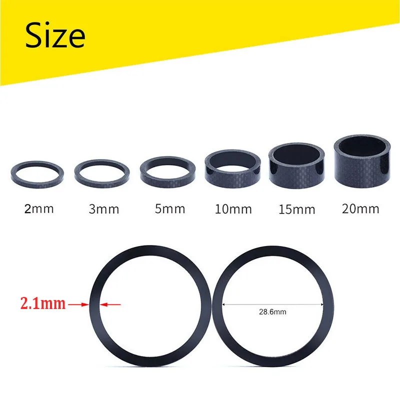 11pc set Bicycle Carbon Fiber Washer 1-1/8\