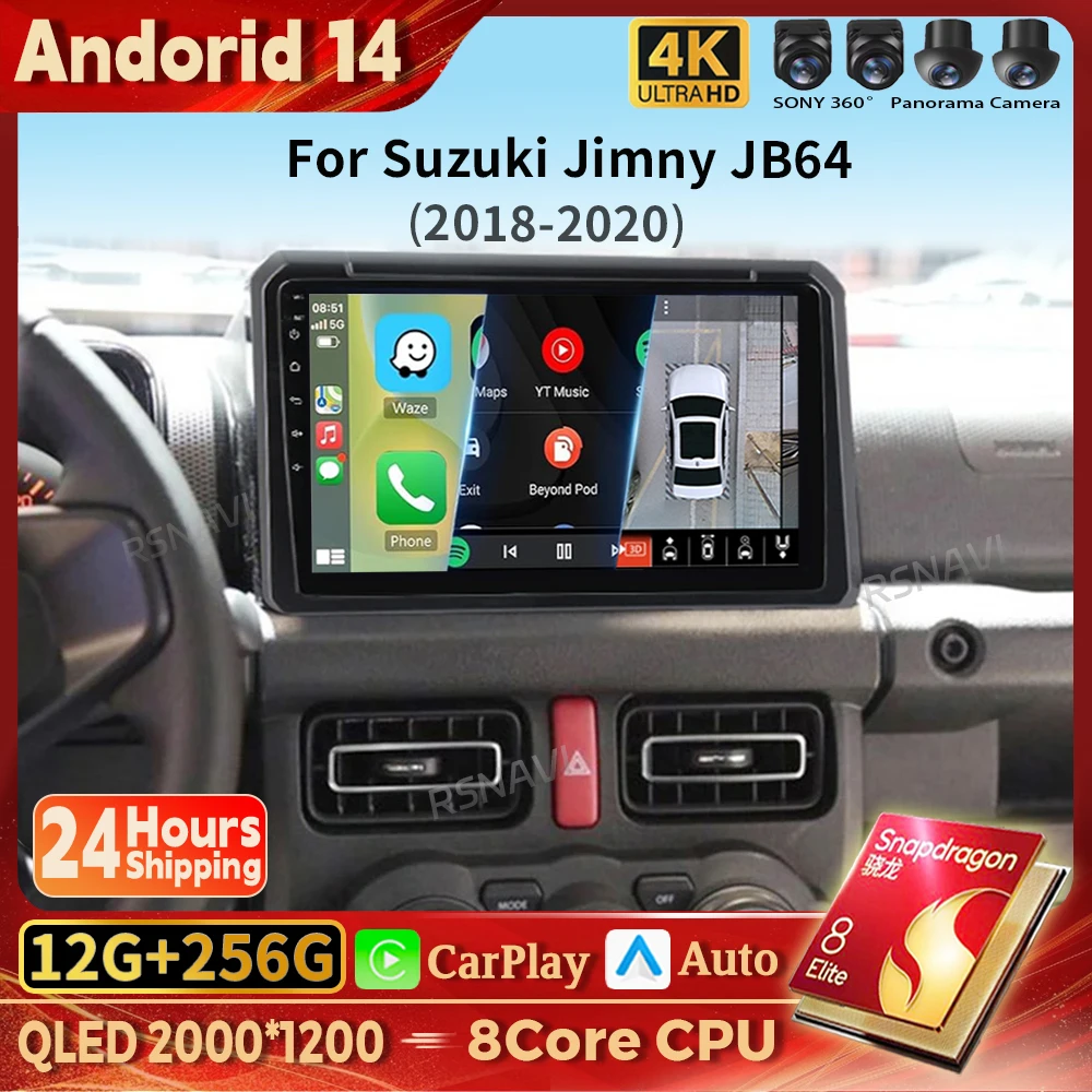 

Android 14 Carplay Auto 2K Screen Car Radio Multimedia Video Player For Suzuki Jimny JB64 2018 - 2020 2din Snapdragon Stereo GPS