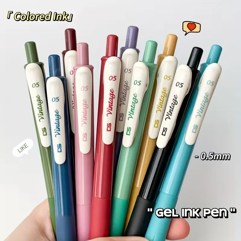 

5pcs/Set Fashion Color 0.5mm Gel Pen Student Painting Mark Durable Quick Drying ST Pen Head Ball Pen Writing Pen Kid Stationery