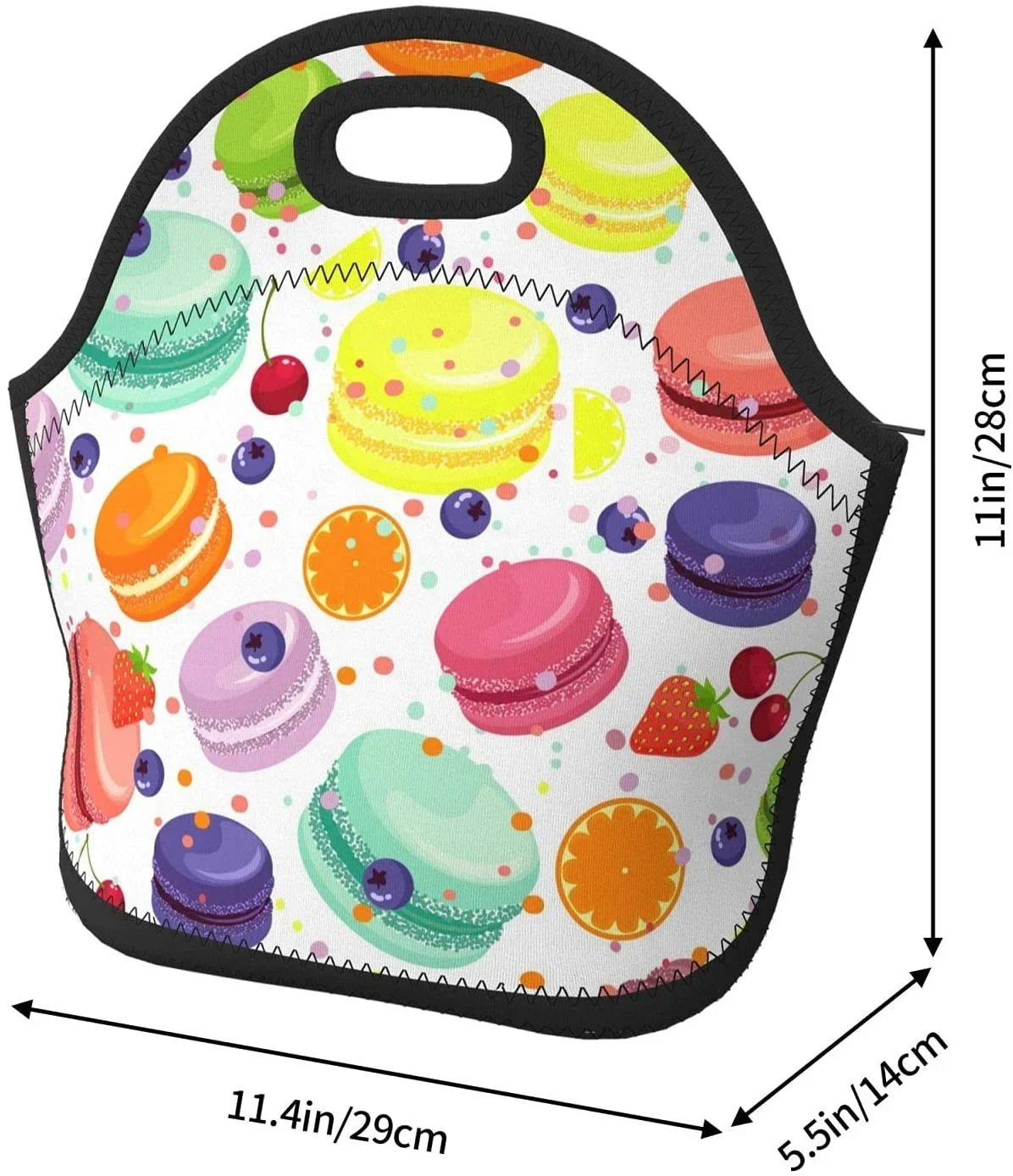 Sac à lunch en néoprène pour macarons de dessin animé, sac fourre-tout thermique durable, sac à main Bento EvaluCooler