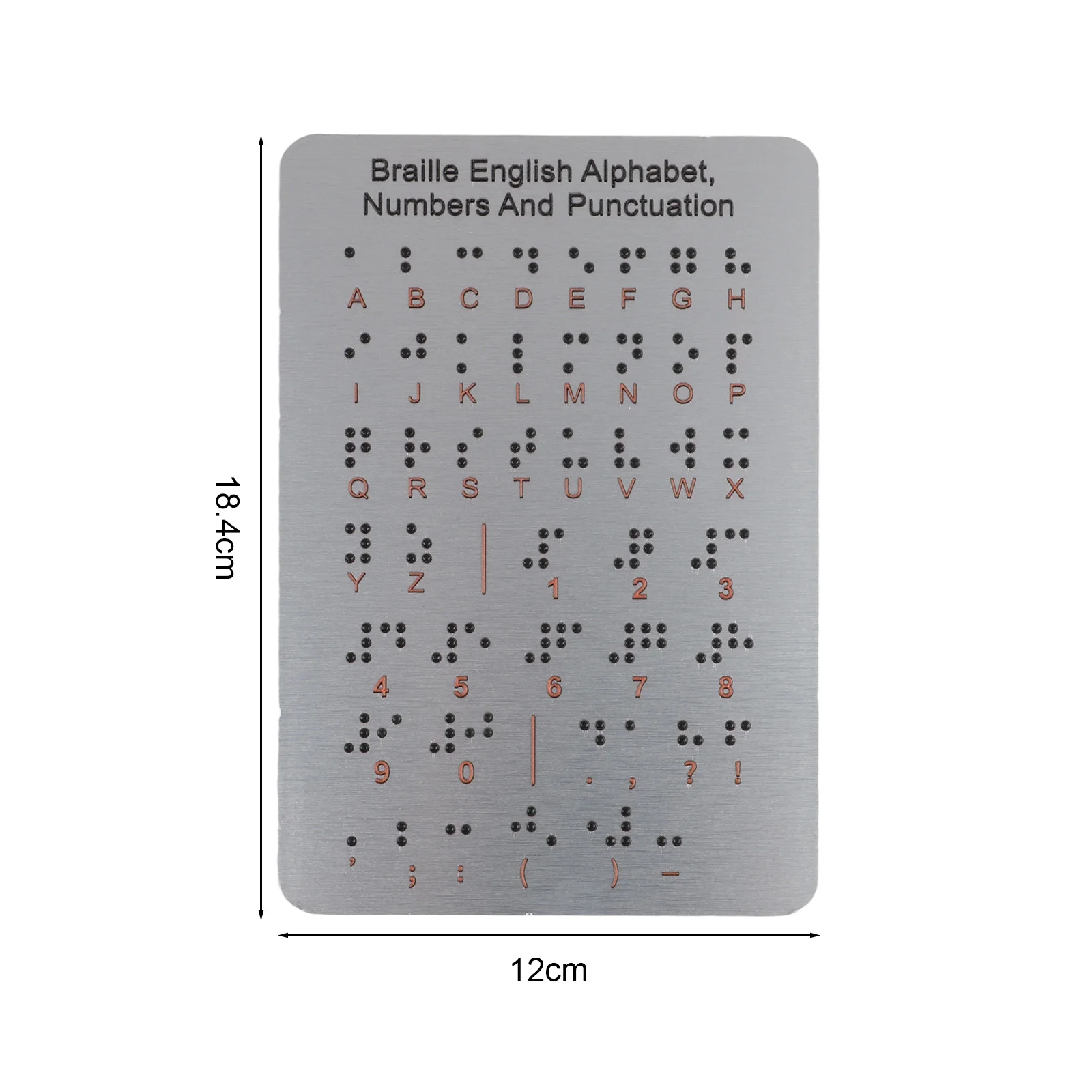 Tactile Learning Tool Braille Alphabet Board Environmentally Friendly Material For Classroom Use Braille Board With Raised Dots