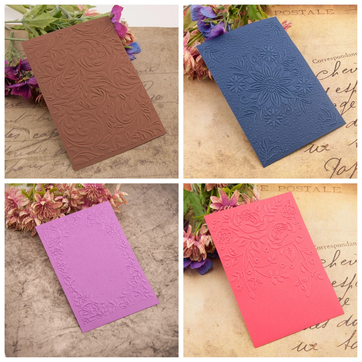 1/pc Plastic Embossing Machine Fold Template Retro Vintage Patterns Handmade Cards Background Clips for Scrapbooking DIY Crafts