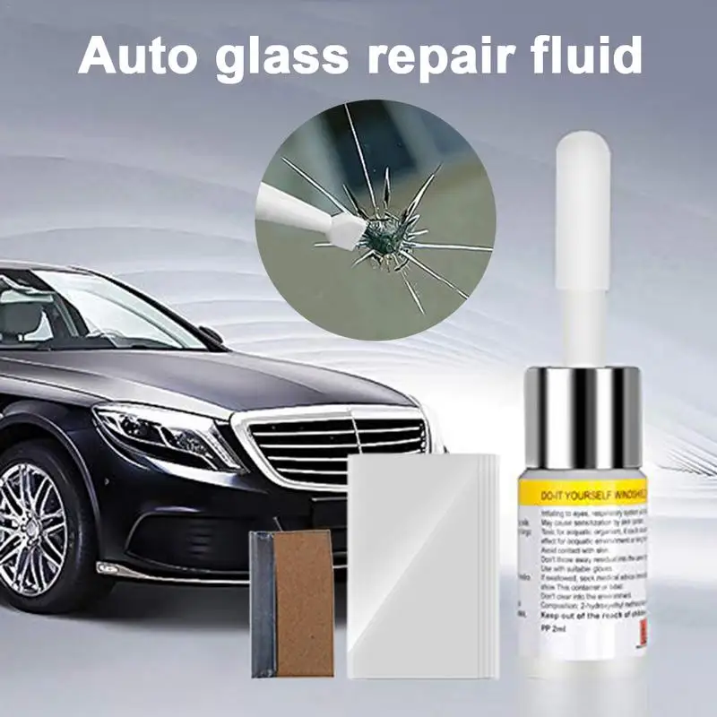 1pcs Car Windshield Crack Repair Remover Home Use Glass Cleaner Tool Liquid With Curing Stickers Automotive Fluid Glass Filler