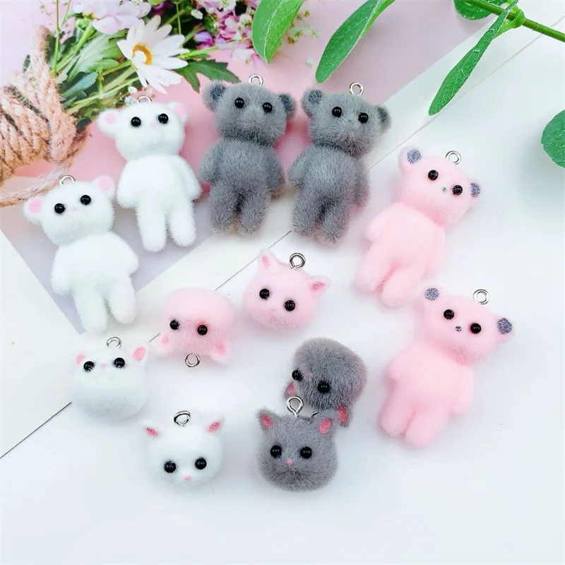 2pcs/Set Resin Cat Charms Cute 3D Small Cat Charms Pendant For DIY Necklace Bracelets Earrings Keychain Jewelry Accessories