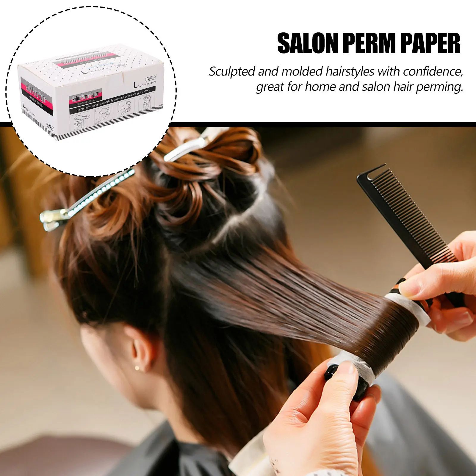

1000 Sheets Hairdressing Perm Paper Temperature Resistant Professional Perm Sheet for Barber Stylist Home Hair Perming