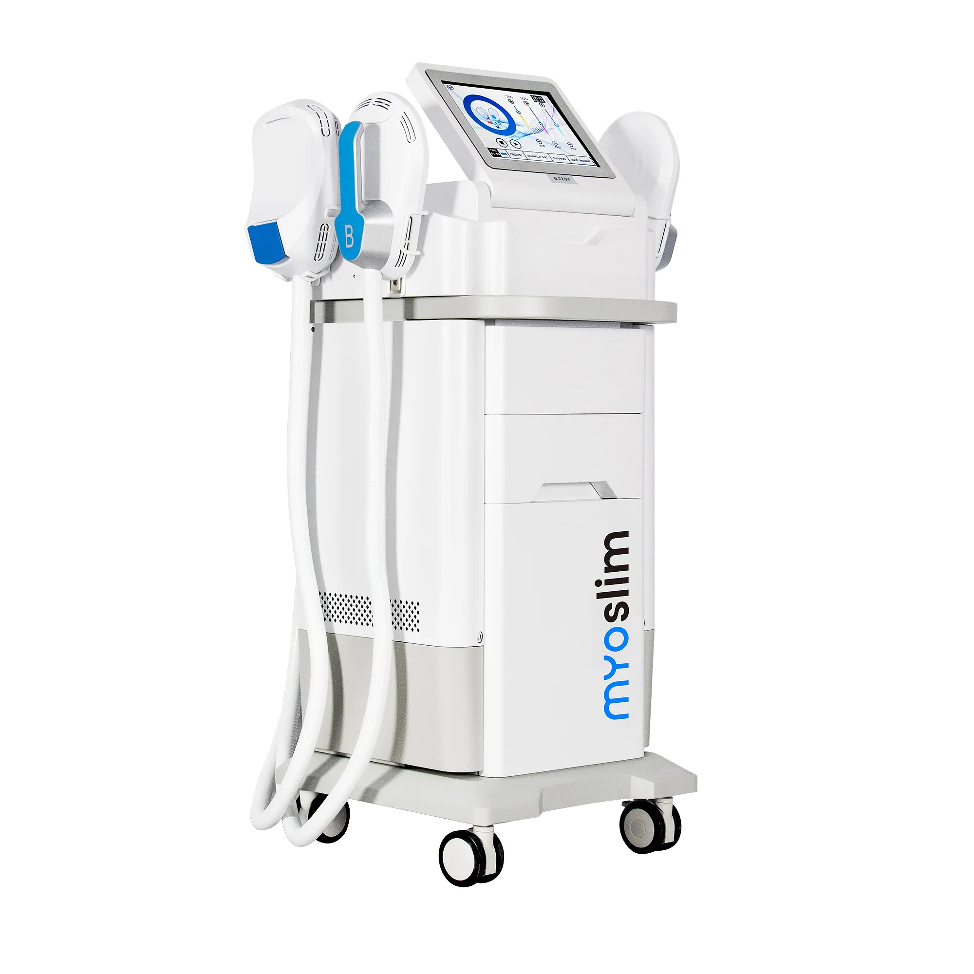 Macchina verticale per la rimozione del grasso elettromagnetico per la perdita di peso della costruzione muscolare portatile per modellare il corpo bianco Myoslim per uso commerciale