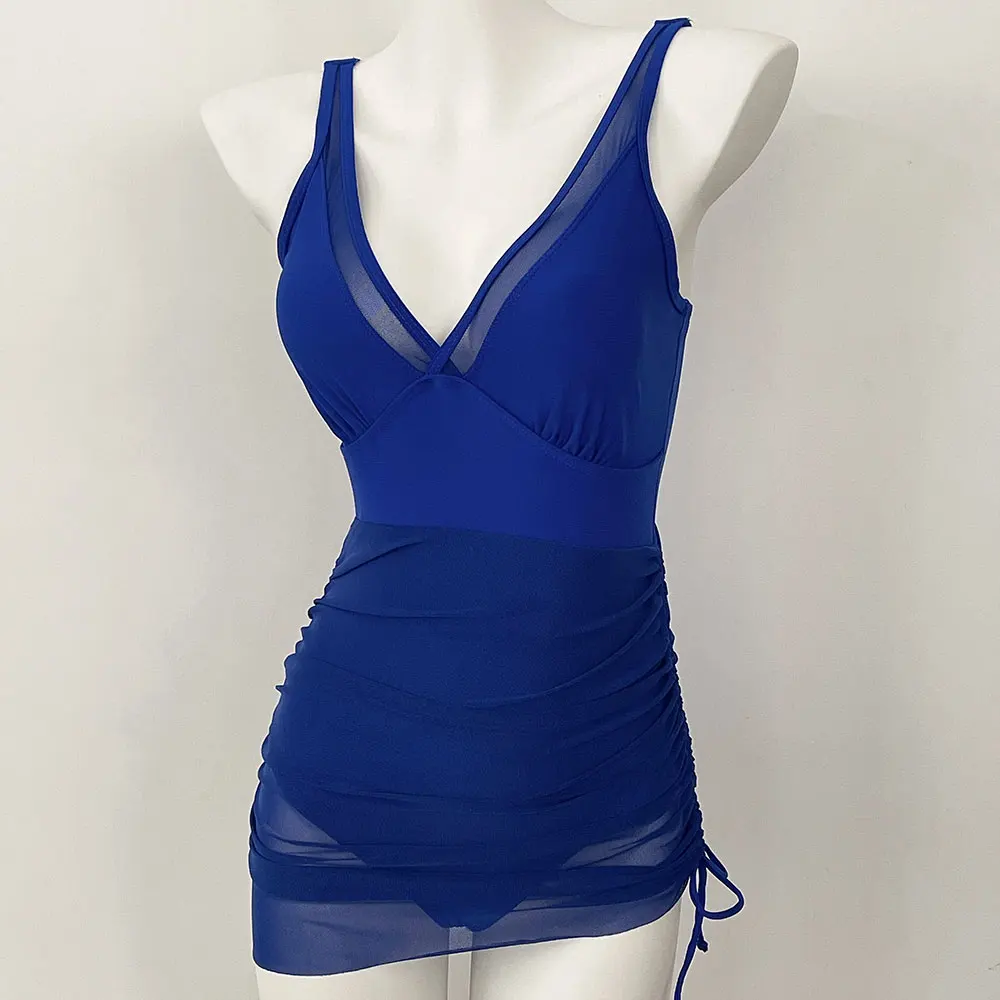 قطعة واحدة ملابس السباحة النساء 2025 الصلبة شبكة المرقعة ملابس السباحة مثير رفع Monokini سيدة البرازيلي شاطئ ثوب السباحة ملابس سباحة نسائية صغيرة