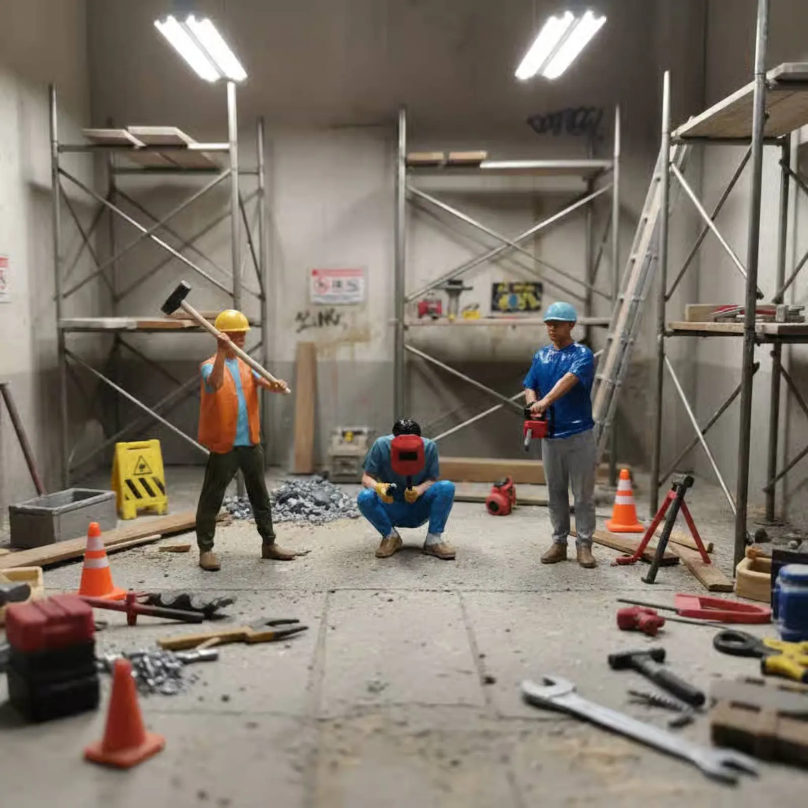 Figura de Construcción a Escala 1:32, Modelo Realista e Intrincado de Obrero de la Construcción, Accesorio en Miniatura para Escenas, para Aficionados