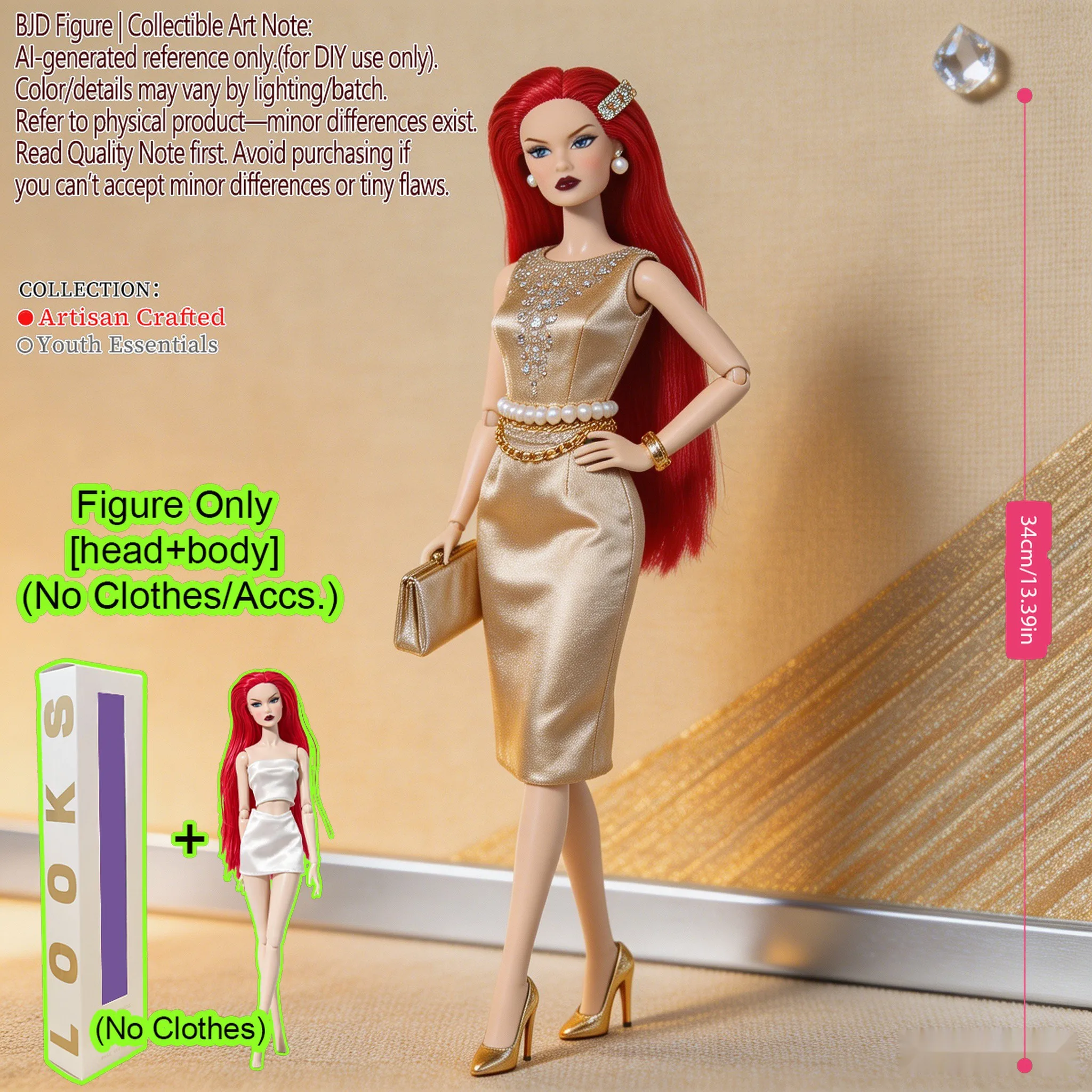 1. 1/6 12 Inch BJD MJD Supermodel Doll,12 Ball‑Joint Posable Articulated Figure,Hobby Collectible Model,No Clothes