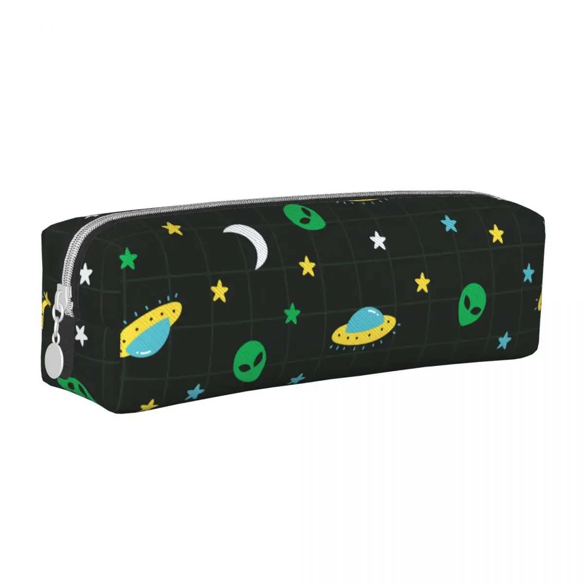 Alien Ufo Moon  Outer Space Pattern Pencil Case Pencilcases Pen Box for Student Large Bag Students School Gift Stationery