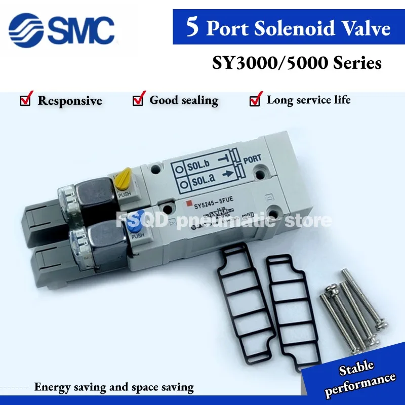 

SY5120 SY3140 SY3245 SY5140 SY5245-5FU 5FUD 5FUE-5DZ-01F-Q C6 C8 01 SMC 5 Port Solenoid Valve SY3000 SY5000 Pneumatic tool