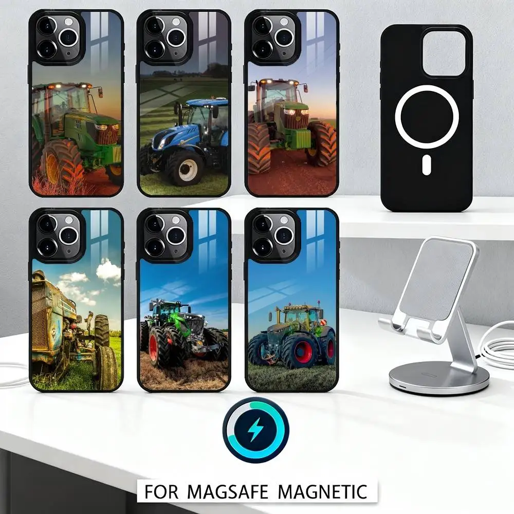 

M-Multi-Purpose F-Farming Tractor Phone Case Magnetic For iPhone16 15 14 13 12 Pro Max For Magsafe Wireless Charging Cover
