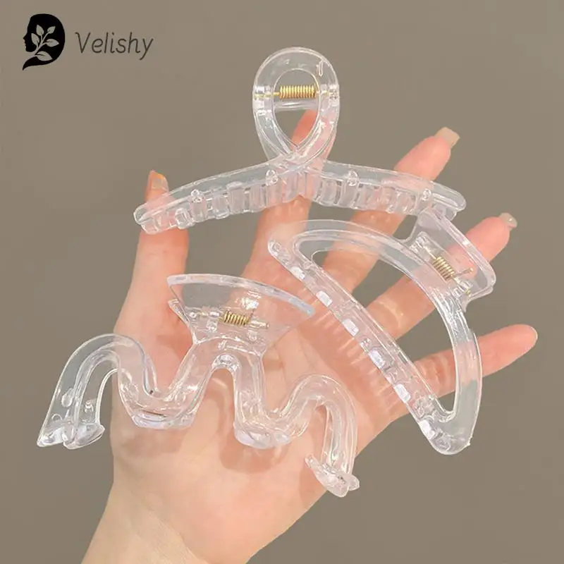 Pince à cheveux en plastique transparent pour femme, style coréen, bande de sauna, épingles à cheveux, pince à queue de cheval, crabe, accessoires pour cheveux, vêtements de sauna