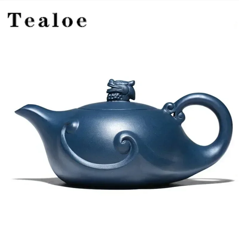 

410 мл китайские чайники Исин из фиолетовой глины, бутик-чайник ручной работы из сырой руды, лазурный грязевой чайник, индивидуальный чайный сервиз Zisha, посуда для напитков