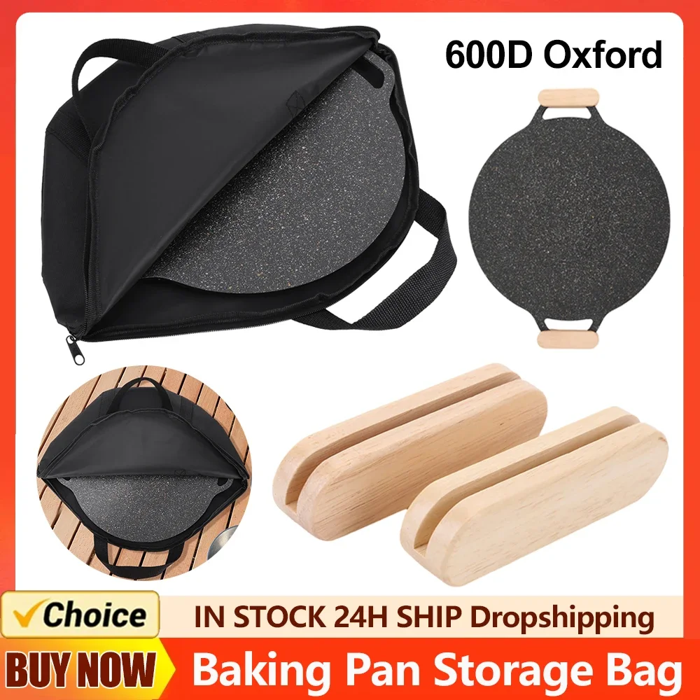 

Baking Pan Storage Bag Wear-Resistant Grilling Pan Pouch Waterproof Skillet Bag 47x38cm Outdoor BBQ Tool for Outdoor Camping