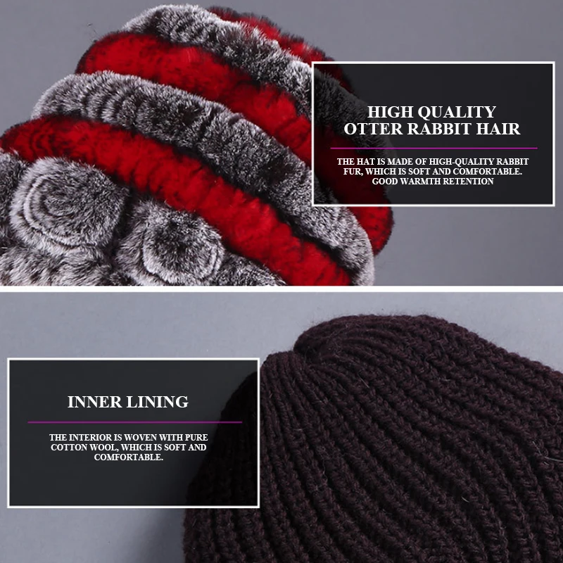 2023 Y 2K Pluizige Bontmuts Vrouwen Winter Warm Echt Konijnenbont Muts Voor Dames Meisjes Echt Bont Gebreide Skullies Beanies Natuurlijke Pluizige Hoed