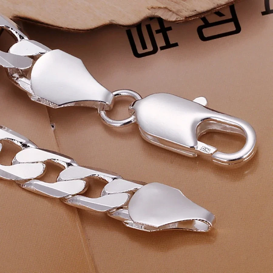925 Sterling Zilveren Armband Sieraden 6Mm-12Mm Massief Voor Man Mannen Vrouwen Ketting Link Nobele Huwelijksfeest Geschenken