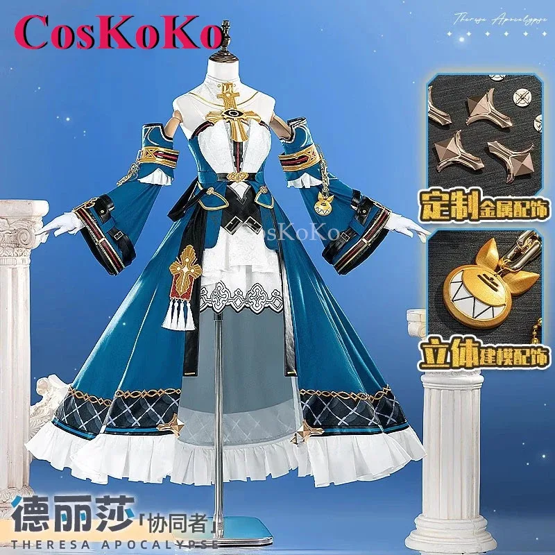 

CosKoKo Theresa Apocalypse Cosplay Honkai Impact 3 Costume Collaborator Elegant Sweet Dress Halloween Party Role Play Clothing