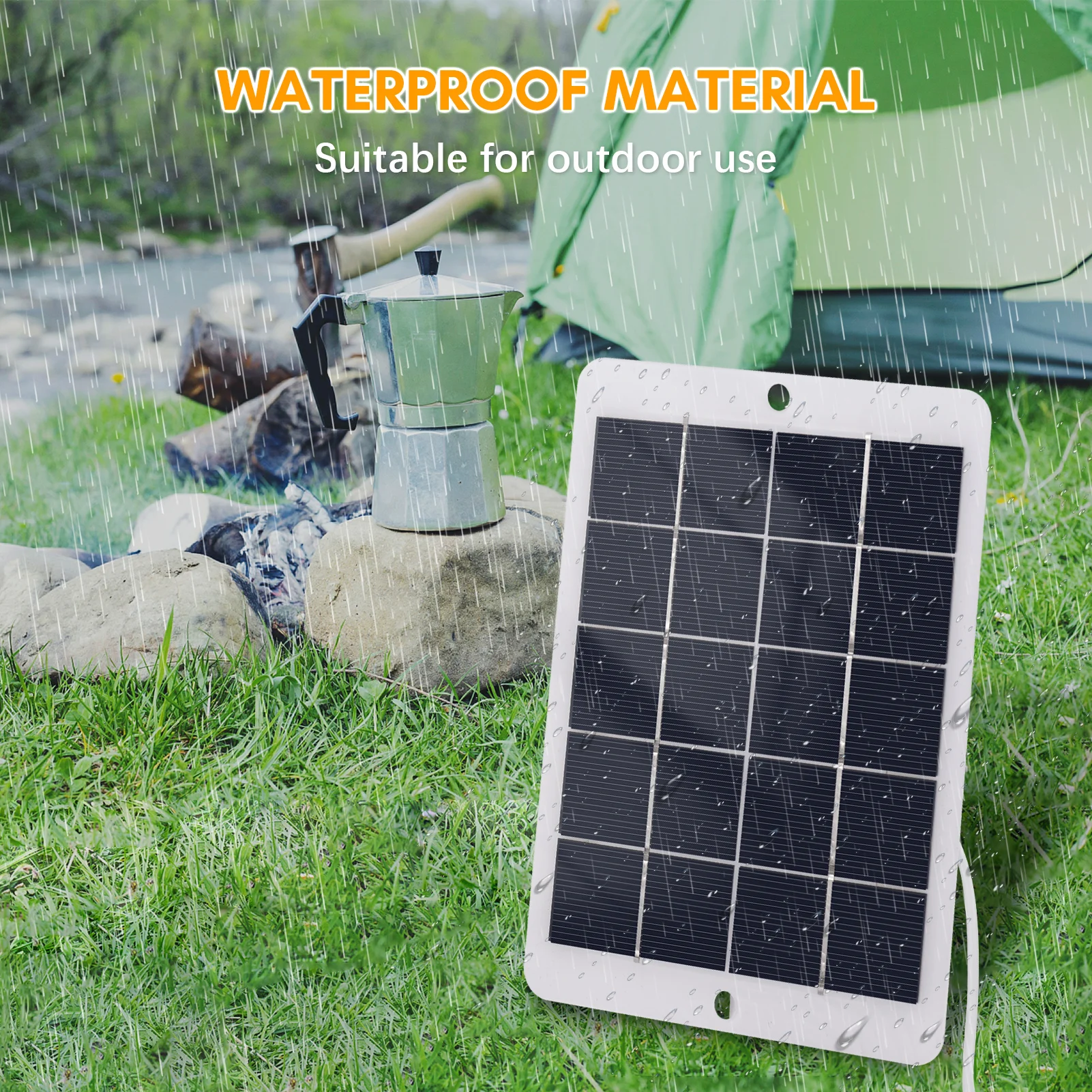 3W 5V USB Portable Solar Charger Power Bank Waterproof for Camping for Charging Mobile Phones Mini Fans LED Light Home Camera