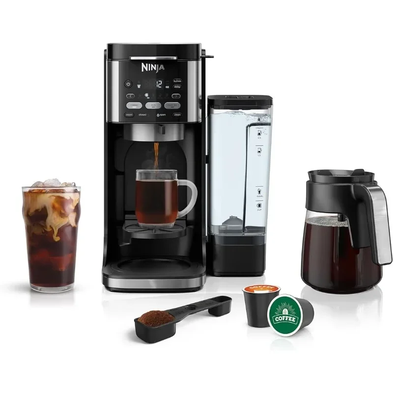 Ninja CFP101 DualBrew Hot & Iced Coffee Maker, Single-Serve, compatible with K-Cups & 12-Cup Drip Coffee Maker, Black