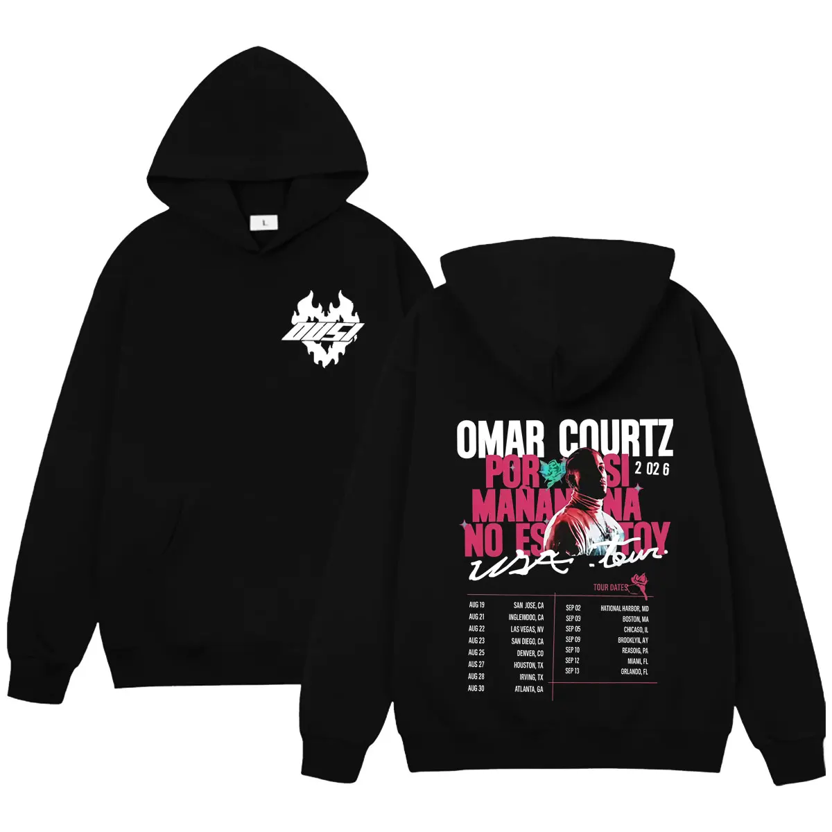 Moletom Omar Courtz Graphics 2026 Masculino e Feminino: Estilo Hip Hop Estético, Clássico, Casual, Confortável, Tamanhos Grandes, Blusão Estético