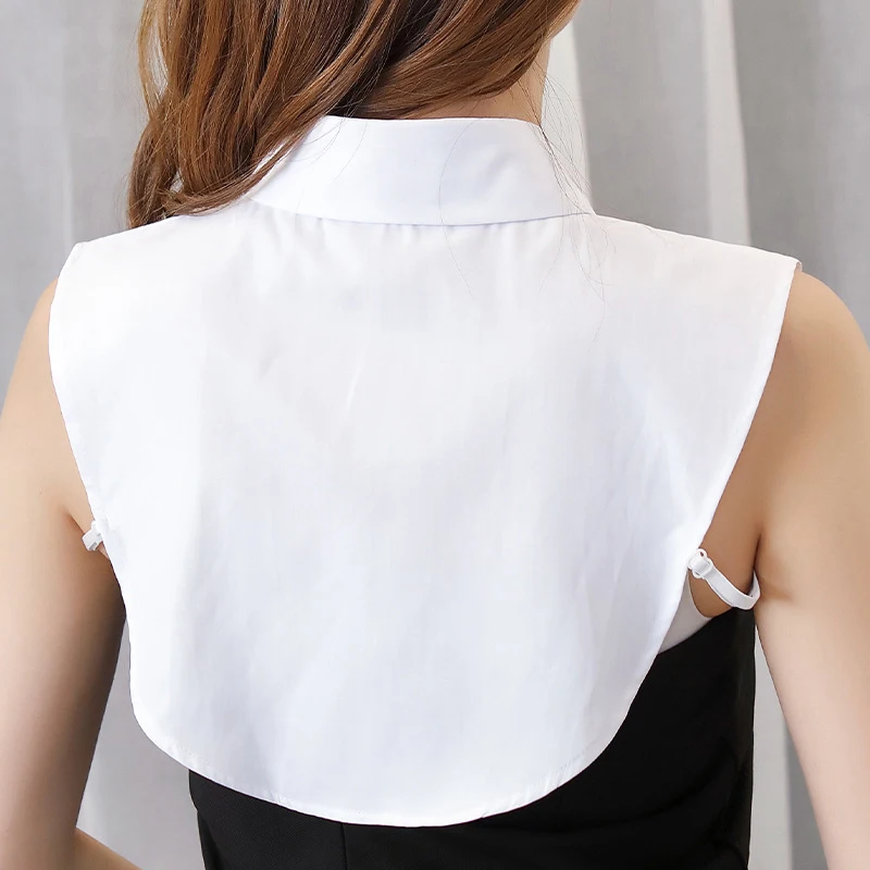 New【Fake Collar White Black Blouse Sweater Detachable Shirt Women Cotton Lapel Blouse Top Women Clothes Accessories】