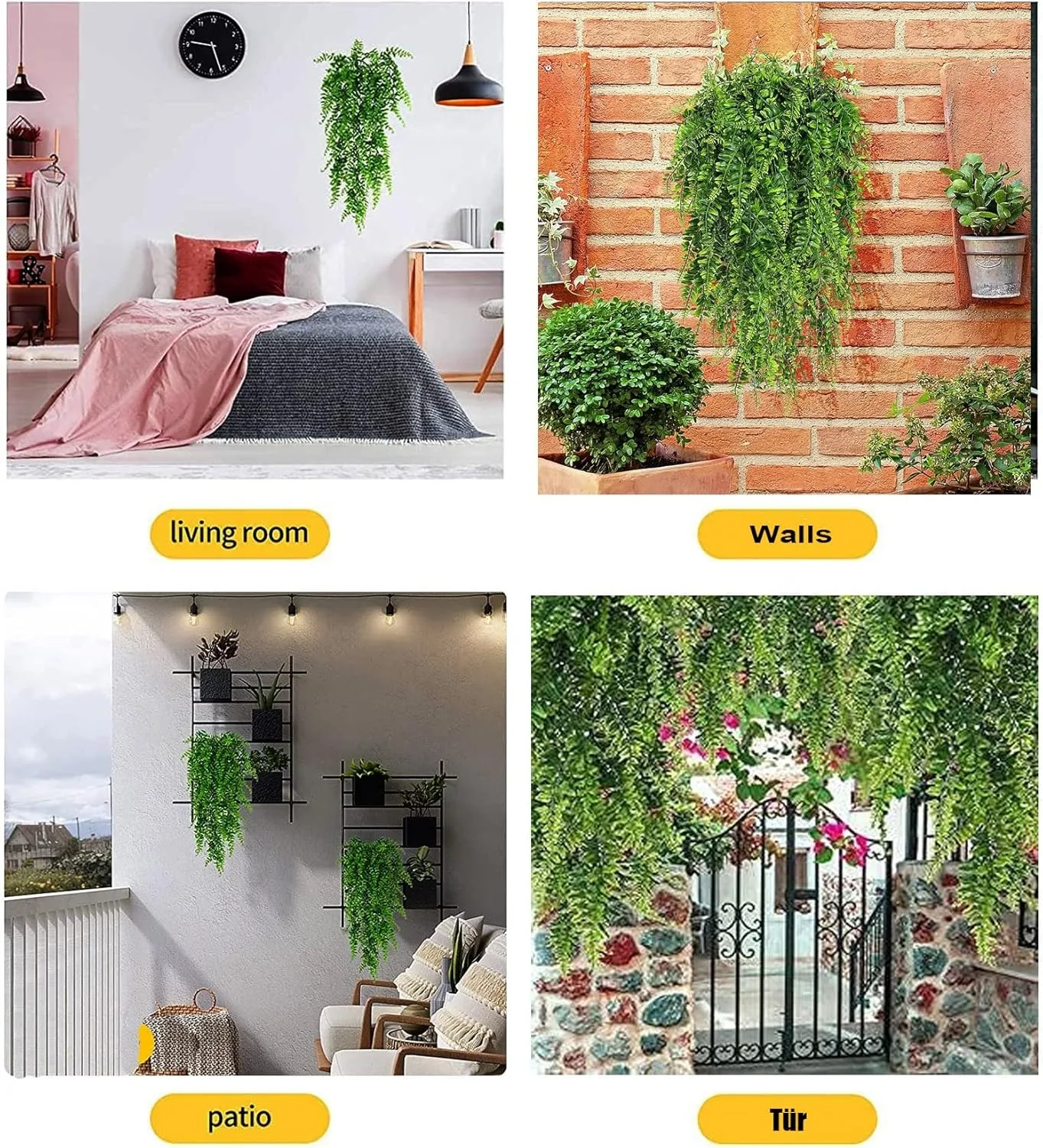 30In Artificial Plant Vines Simulate Green Wall Garden Decoration Wedding Home Room Decor DIY Eucalyptus Christmas Navidad Plant gallery 4