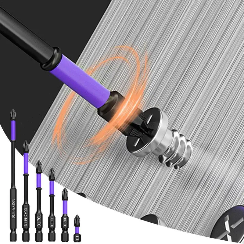 Screwdriver Bit Set Steel Magnetic Drill Bit Set Multi-Purpose Screwdriver Bits For 1/4 Inch Screwdrivers Impact Resistant Drill