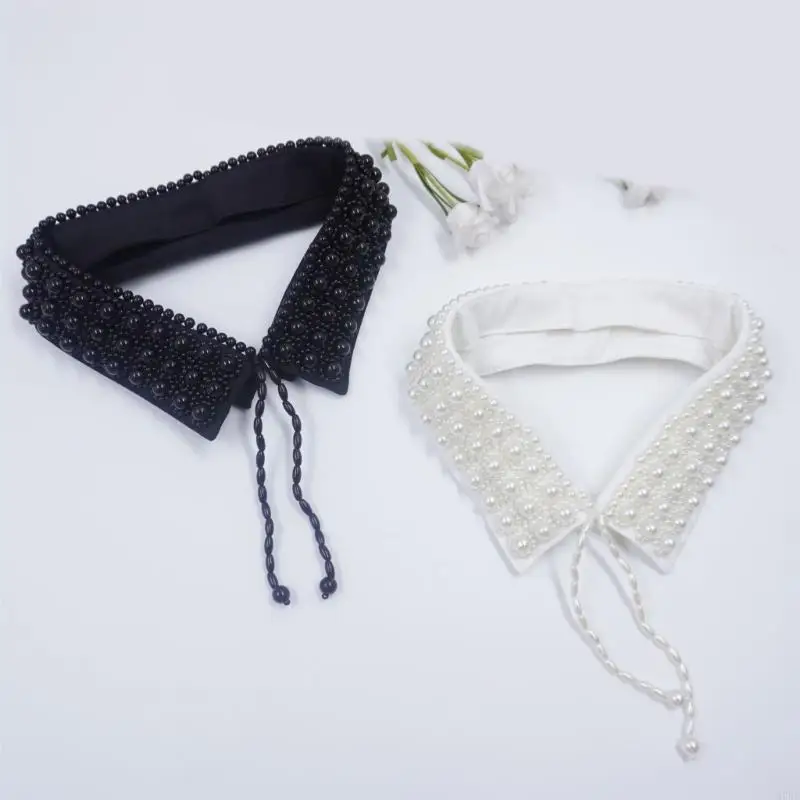 

Elegant Detachable Collar Artificial Pearls Neckpiece Breathable Neck Decoration