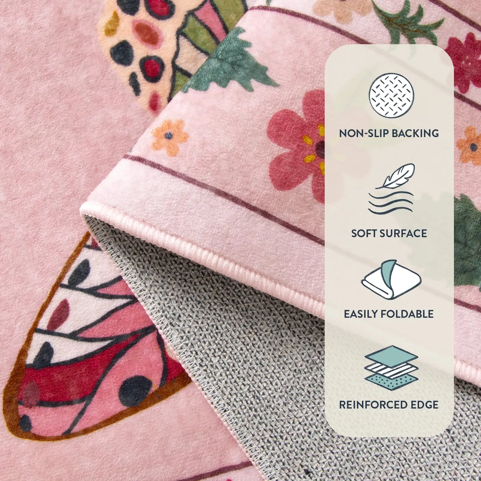 Pink Washable Rugs Soft Modern Pink Rugs for Bedroom Girls Living Room Non Slip Carpet