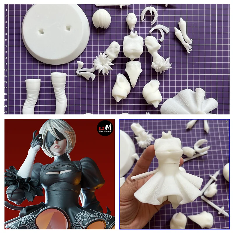 LindenKing Garage Kits A584 3D Scale YoRHa No.2 Type B 2B  Figure GK Model Unpainted White-Film Collections To Modelers