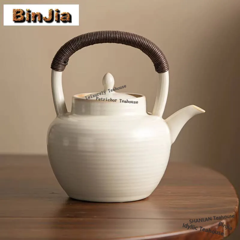 

Горшок с боковой ручкой из газированной глазури для электрической керамической плиты, чайник большой емкости с кипящей водой, подъемная ручка, чайник, чайные сервизы кунг-фу