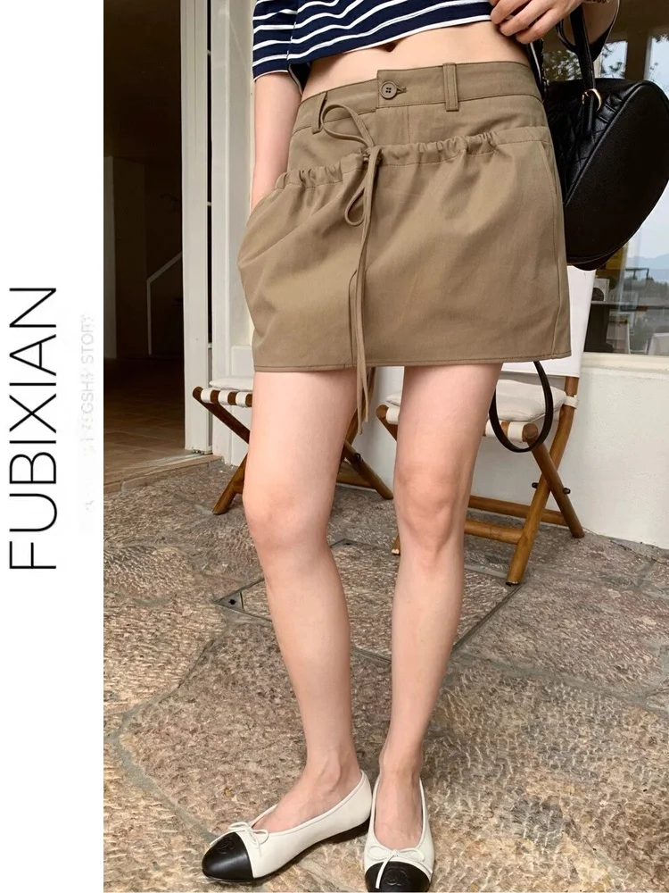 

Ретро-юбка-трапеция из полиэстера с завышенной талией для женщин: повседневная, универсальная, спортивная, в стиле рабочей одежды