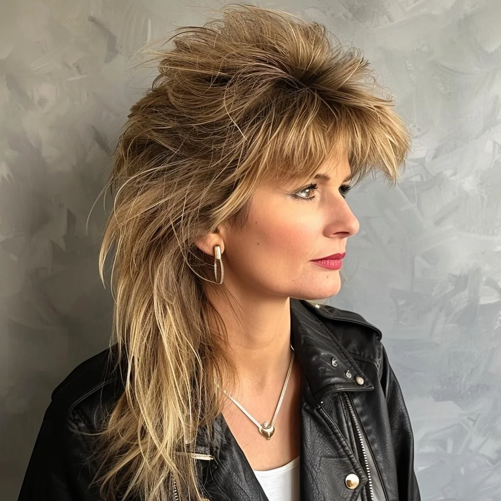 Peruca Sintética HAIRJOY Estilo Mullet Tina Rock Diva, Peruca Punk Desfiada Anos 70 80 para Carnaval, Festa a Fantasia, Cosplay e Halloween