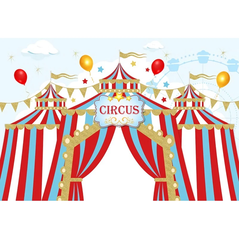 Circus Photography Background Baby Birthday Decoration Backdrop Newborn Children Portrait Pink Tent Photographic Photo Props